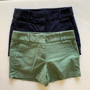 LOFT Riviera Chino Shorts - Navy & Green - Sz 2